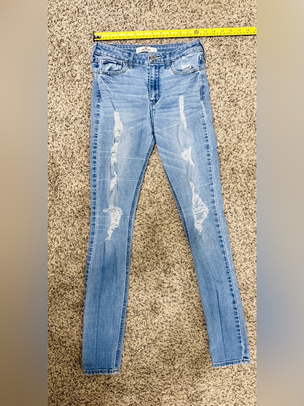 Hollister Light Blue Ripped Skinny Jeans Size 1R W25 L31